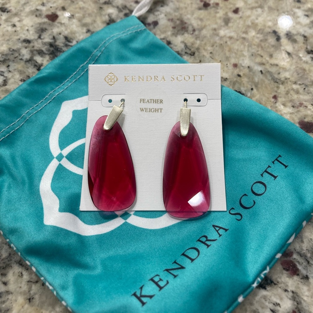 Kendra Scott berry glass Maize earrings in gold tone GUC